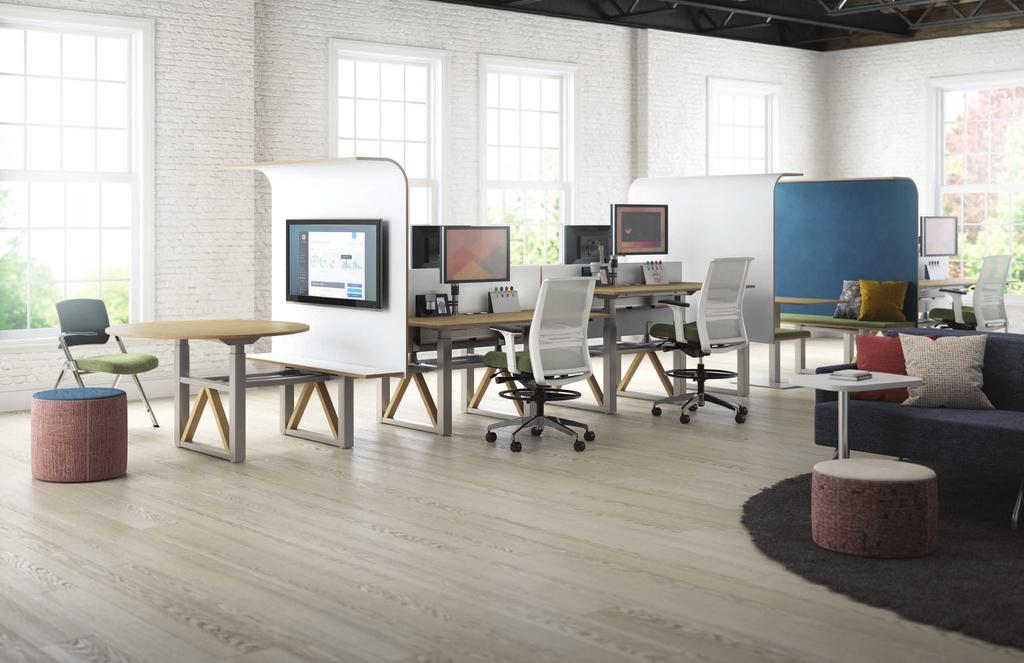 ACTIVATED SPACE Workspace is typically planned in standard size modules.