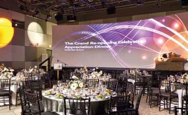 With a 35' x 12' immersive screen and open floor plan, it is suitable for a wide range of events and programs, including those that require
