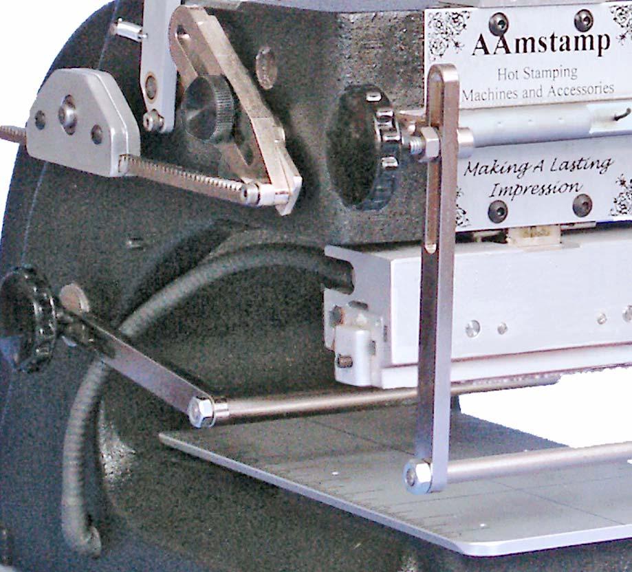 FOIL ADVANCE ADJUSTMENT The 2000 Series Hot Stamping Machines come equipped with a precision foil advance mechanism allowing you to easily adjust the pull of the foil between 0 and 6 inches.