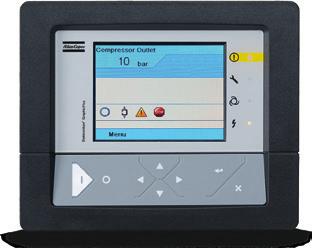 Operation of the equipment to deliver specifically and reliably to your compressed air needs. Clear icons and intuitive navigation provides you fast access to all of the important settings and data.