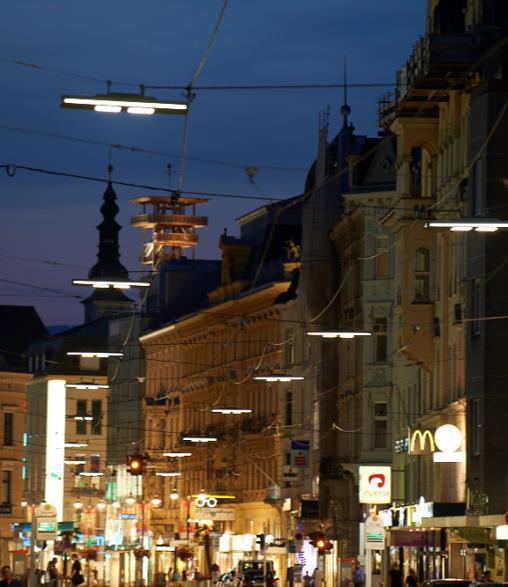 Picture: EOS Fotografie Public street lighting for the southern Landstrasse Linz, Austria Customer/final customer Linz municipal offices Date of completion/acceptance April 2013 Scope of services -