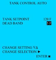 Set point B is the minimum tank temperature set point: Tank temperature (TANK_B) range is 70 F to 90 F, and default as 80 F. utdoor air temperature (AT) range is 40 F to 60ºF, and default as 60 F.