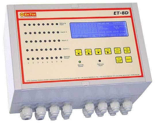 Control Units In General Concentrations of flammable and toxic gases as well as of oxygen are centrally evaluated after measuring them safely with our ExTox transmitters.
