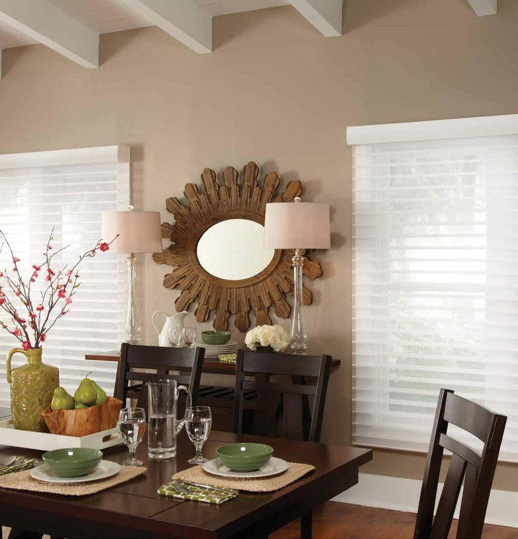 Adjust blinds and lighting levels to set the mood for the evening.