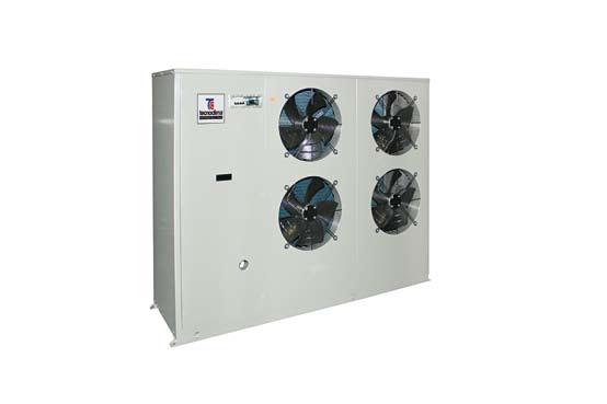 Peculiarity - Employing R410A eco-friendly refrigerating gas. - Energy efficiency ratio - E.E.R up to 4,1. - Modulating control of axial fans speed. - Auxiliary hydraulic connections.
