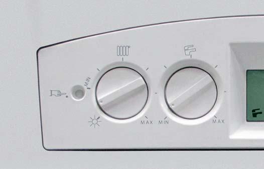 Intuitive controls CH temperature adjustment DHW temperature adjustment Reset button /