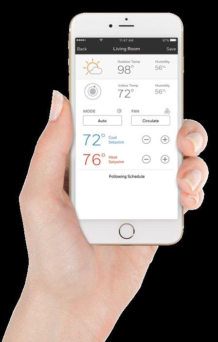 RedLINK Connected thermostats*.