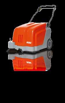 performances of up to 3,400 m 2 per hour, these compact walk-behind sweepers are