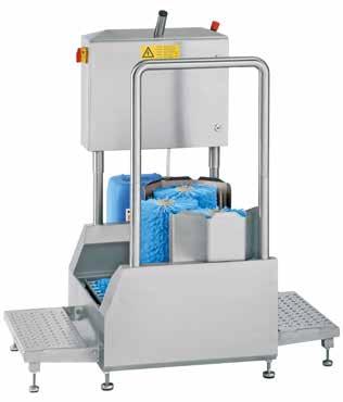 Equipment for cleaning soles, clogs, boots, aprons and gloves Walk-through boot-cleaning machine, Type 23830