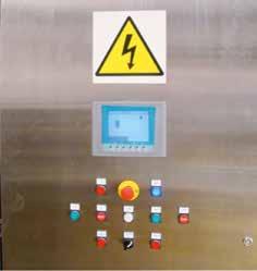 of water supply system for rinsing conveyor belt emergency stop button instead of switch at the unload area (to increase heating rod service life) optional