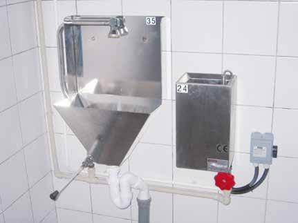 Recommended consumables and accessories: liquid soap dispensers folded paper towel dispensers or paper towel roll dispensers thermomixers non-return valves Hand wash basin