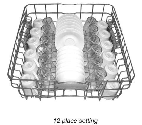 LOADING TOP RACK The top rack is designed for cups, glasses and smaller items, Many items, up to 9 in. ( 22 cm ), fit in the top rack.
