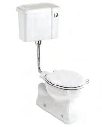 96-114cm Pan Height: 48cm Regal Low Level WC with 440 Lever Cistern P16 290 C3 200 T31 CHR 75