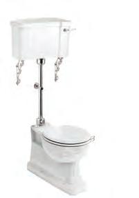 71cm H: 134-143cm S Trap Medium Level WC with 520 Rear Entry Lever Cistern P18 180 C30 170 T33 CHR 219 Complete RRP 569 W: