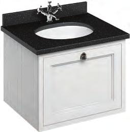FW1W +BW66 1149 FW1S +BW66 1149 FW1O +B14 (B) 999 1259 FW1O +BC66 1259 FW1O +BW66 (D) 1149 Matt white Wall Hung 65 Vanity Unit with a single drawer 600, 66cm x 55cm Minerva White with integrated