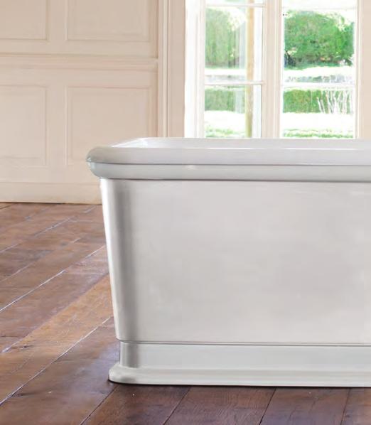 The photograph shows the bath painted in Craig & Rose paint in Sensual Silver.