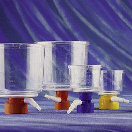 Bottle Top Vacuum Filters Individually packaged, sterile and certified nonpyrogenic Adaptors are color coded by membrane type Fit most glass and plastic media storage bottles with GL45 caps Do not