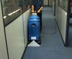 pre-spraying with a concentrated chemical solution, automatic chemical dosing and carpet rinsing.