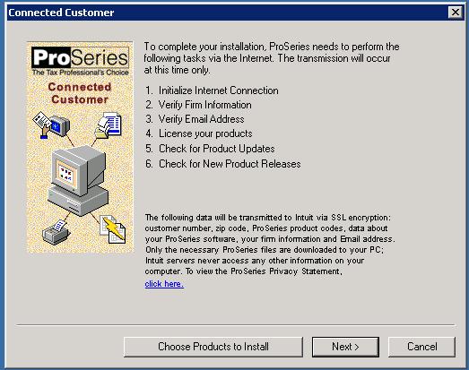 Launching ProSeries 2004 the first time 1) To launch ProSeries double click on the ProSeries 2004 desktop icon. Important!