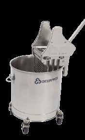 Royal-Prince Wringer; 72621/2601 1- #2601 8-gallon Stainless Steel Bucket, 3" Casters Seaway Combo Pairs a Seaway Sidepress Wringer with a 26-qt.