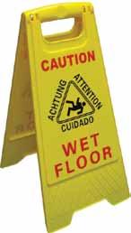 pockets Model #5004 Model #5030 Model #5008 Floor-Warn Sign Tough, plastic sign is corrosion-proof 2-sided sign is 26"H with multi-lingual warning print Model #7560 Floor-Warn Cones Bright yellow