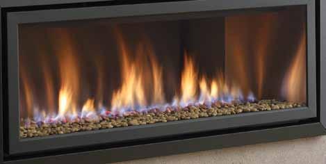 Optional Pebbles / Glass Crystal Installation For Firebox Base (Around BUrner) installation There are 2 optional packages to choose from to cover the fi rebox base: 1) Natural River Pebbles 2) Glass