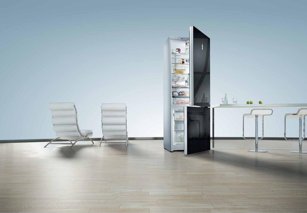 Stylish, spacious cooling, packed with innovative technology. powerventilation Certain foodstuffs stored in the fridge can build up humidity on glass shelves within the fridge.