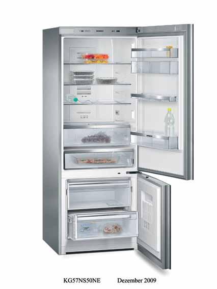 Bottom-Freezer Bottom-Freezer KG57NSB20M nofrost, bottom freezer, glass door black KG57DPI20M nofrost, bottom freezer, stainless steel easyclean nofrost Energy Efficiency Class: A+ Total capacity: