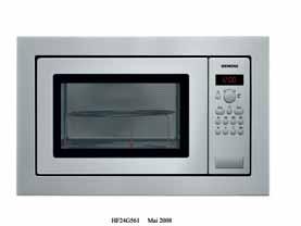 programmes 3 programmable steps 2 memory functions Performance/technical information Capacity: 36 litres Installation in tall housing Installation in base unit/under work surface 5 microwave power