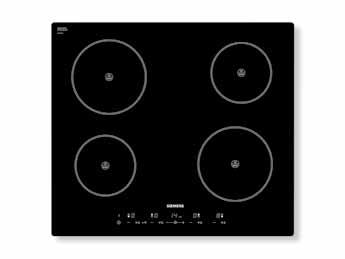 Can be used as 4 single induction zones of 380cm 2 or 2 flexible induction zones of 760cm 2 Triple-circuit cooking zone EH675MV17E 60 cm flexinduction hob, stainless steel Design Front controls