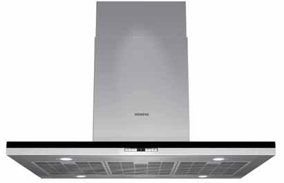 Hoods Hoods LF98BC540B Island chimney hood, 90 cm box slimline brand design, stainless steel 90 cm wide Ceiling mounted hood Ducted/Recirculating operation Inner frame Push button controls with