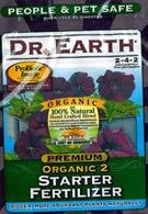 2014 LAWN & GARDEN PRODUCTS DR EARTH ORGANIC 2 STARTER 2-4-2 2-4-2 Formula 100% natural and organic formula provides optimum levels of essential plant nutrients, including important micronutrients