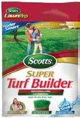 2014 LAWN & GARDEN PRODUCTS SCOTTS SUPER TURF BUILDER WEED & FEED Kills dandelions and other major lawn weeds Builds thick, green turf from the roots up Builds strong, deep