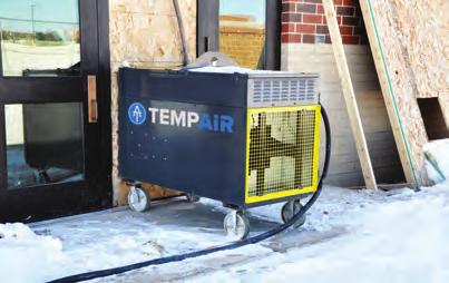 4 HEATING www.temp-air.com 800-836-7432 www.temp-air.com 800-836-7432 HEATING 5 DIRECT-FIRED HEATERS This is our most popular heater type for construction sites, providing warm, dry air to a space.