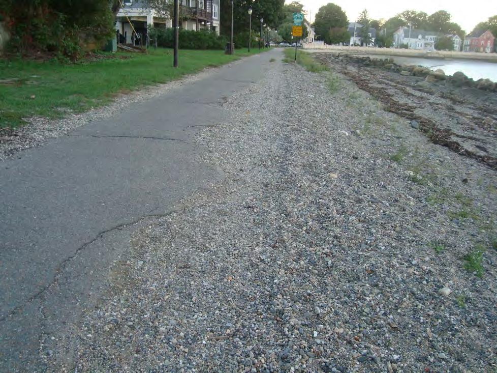 Bike and walking path eroding from wave action and continually needing repair 3.