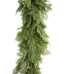 Balsam/Pine Garland Our natural Balsam/Pine Garland has a black poly twine core that the boughs are secured to by our dedicated workers using a