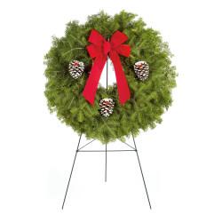 Gravestand Our 36" green metal Gravestand is perfect for displaying one of our natural Christmas decorations on a loved one's gravesite.