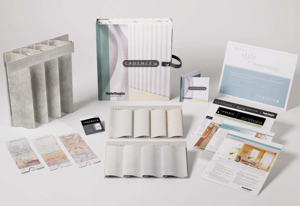 Hunter Douglas Window Fashions CADENCE VOLUME 2 SAMPLE PACKAGE Product Category: Merchandising The Candence Volume 2 Collection Sample Package is ideal for both retail and shop-at-home dealers.