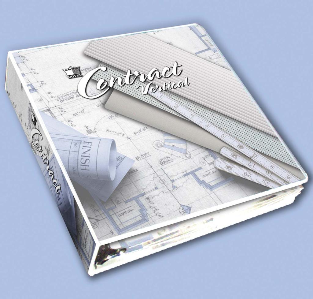 Royal Window Coverings CONTRACT VERTICAL BINDER Product Category: Merchandising Discover the advantages of the Royal Contract Vertical program.
