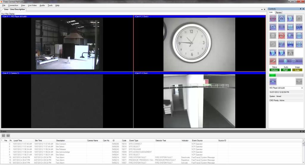 Operational Manual ADPRO Video Central Platinum sequence again from the channel set it is currently on. A thin red line can be seen around the selected cameo. See 2.25 Live Audio for further details.