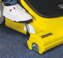 The 6-position adjustable brush head allows the operator to clean virtually any floor or carpet type with just a single pass and a built-in suspension system that ensures consistent brush contact