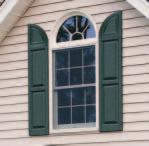 greater flair to windows with arch and transom tops. Create a unique design with accents that coordinate with each shutter style.