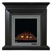 BTU s/1500 watts Easy installation in both a mantel or in drywall Offers an open view of the fire with it s luxurious pewter finish and modern frame design Tinted reflective panels give the illusion