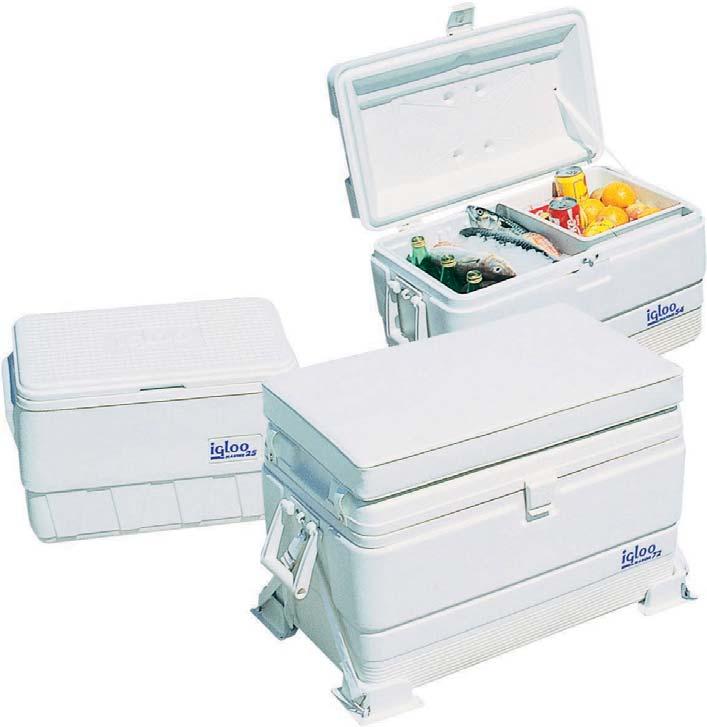 oolers Portable ice chests Range of ice chests designed for marine use and fishing.
