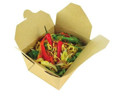 SHALLOW BOX Noodle or salad shallow box with water-based lining Hot or cold.