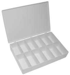 PLASTIC ASSORTMENT TRAYS Molded from copolymer resins that resist common solvents and odors, will not rust or dent.