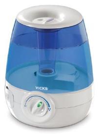Mist Humidifier draws up water through its pickup tube, then propels the water by centrifugal force against the screen to provide a fine vapor which is released into the room air.