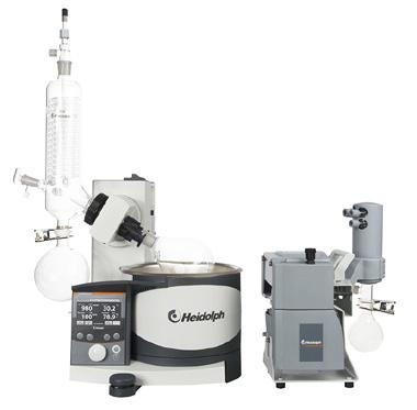 Hei-VAP Precision with hand lift and coated vertcal glassware set G3B, AUTOaccuratesensor, vacuum valve, vacuum pump Rotavac Valve Control with condenser, tube set AN Complete packages Plug & Play