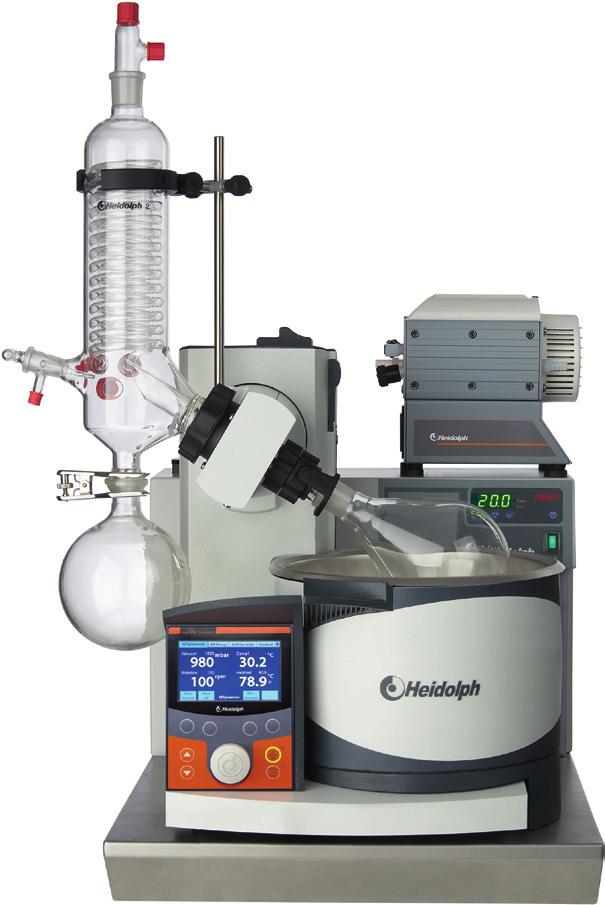 The Modular Concept The Modular Concept consists of rotary evaporator, vacuum pump, controller and chiller Reduce your process times up to 30 % Most precise vacuum due to fully automatic speed