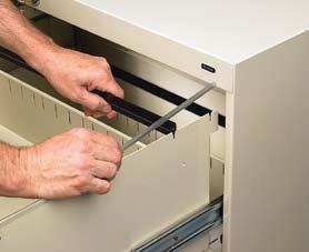 Superior Drawer Suspensions Drawers operate quietly and effortlessly with the help of a three-member, telescoping, steel ball bearing